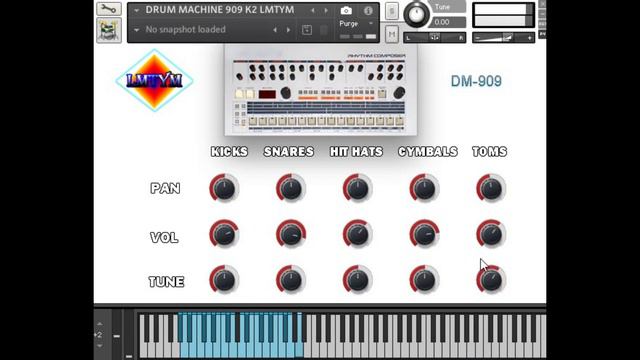 DRUM MACHINE 909 LMTYM LibrarySAMPLES para KONTAKT 5 KONTAKT 6  Kontakt 7Los mejores DRUMS