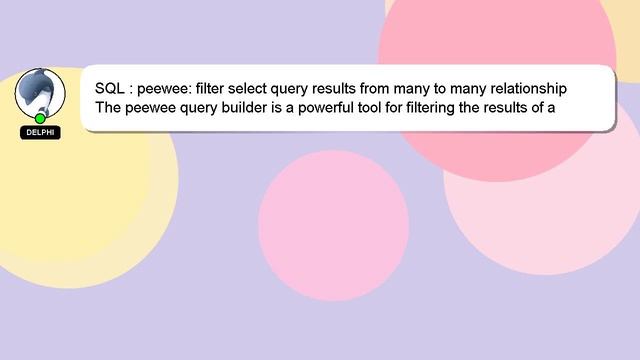 SQL : peewee: filter select query results from many to many relationship смотреть онлайн
