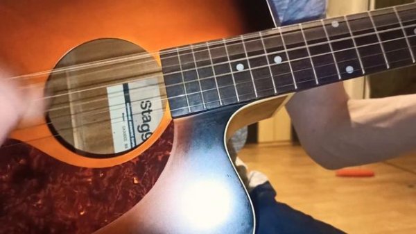 GUITAR STAGG SA30DCE BE + ELIXIR 12-53 LIGHT PHOSPHOR BRONZE NANOWEB - ACOUSTIC GUITAR STRINGS