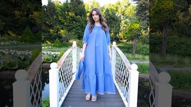 Льняное платье Крестьянка смотреть онлайн