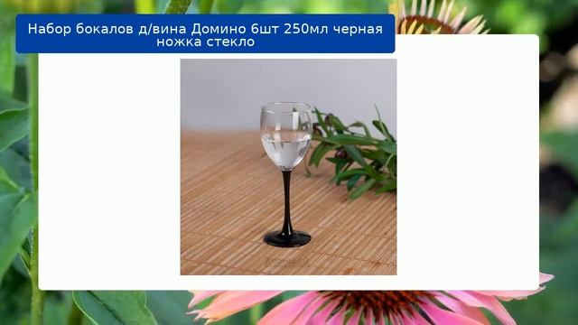 Набор бокалов д/вина Домино 6шт 250мл черная ножка стекло смотреть онлайн