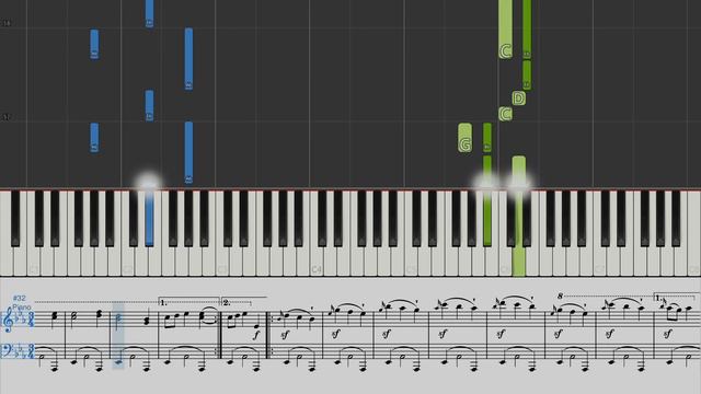 Beethoven - Waltz in E flat Major - WoO 84 - Piano Tutorial смотреть онлайн