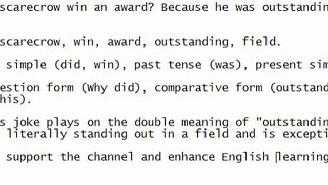 Why did the scarecrow win an award? Because he was outstanding in his field смотреть онлайн