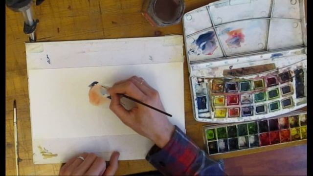 Как нарисовать СНЕГИРЯ. Полный АКВАРЕЛЬНЫЙ УРОК. С художником Федором Усачевым. Уже хочется снега)) смотреть онлайн