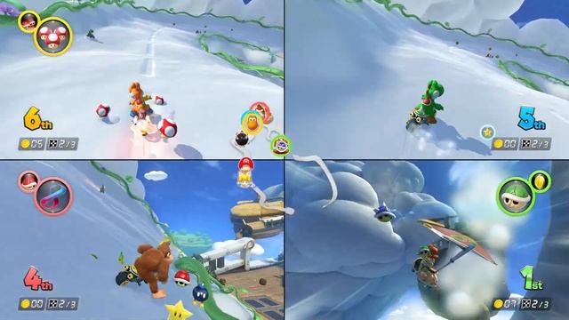 Mario Kart 8 Deluxe (4 Players, 150cc, 32 Tracks Vs Race, Myrte vs Rik vs Danique vs Leon) смотреть онлайн