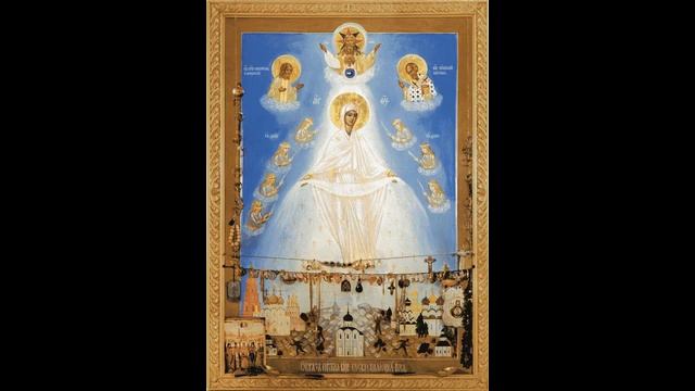 Почему Божия Матерь во всём белом на иконе 