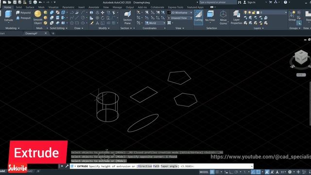 How to convert 2D to 3D in AutoCAD Tutorial смотреть онлайн