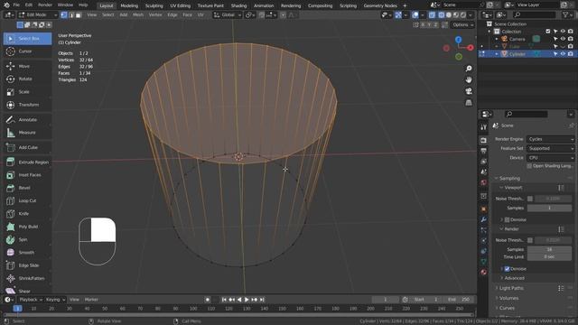 Blender Tutorial - How to loop select смотреть онлайн