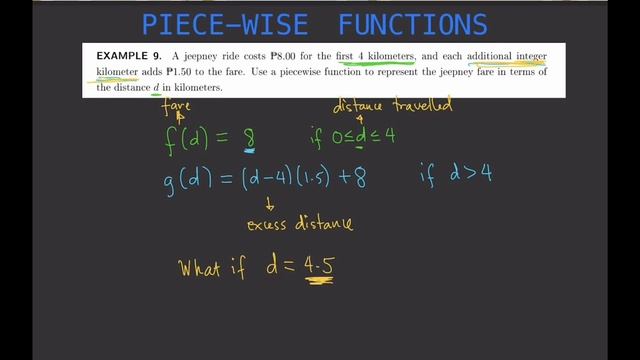 PIECEWISE FUNCTIONS EXAMPLE: JEEPNEY FARE PROBLEM смотреть онлайн