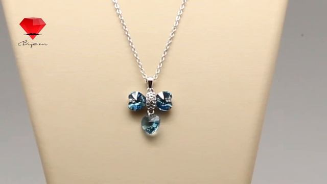 Bije.ru: Подвеска в виде сердец с голубыми кристаллами Сваровски Alena (Алена) смотреть онлайн