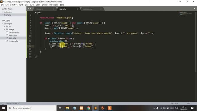 Login Logout functionality with SESSION in PHP | MySql in Hindi смотреть онлайн