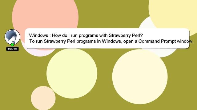 Windows : How do I run programs with Strawberry Perl? смотреть онлайн
