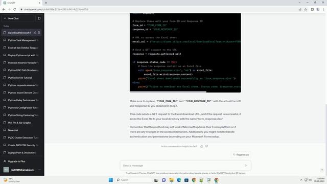 Is there a function in python that can download Microsoft Forms excel sheet смотреть онлайн