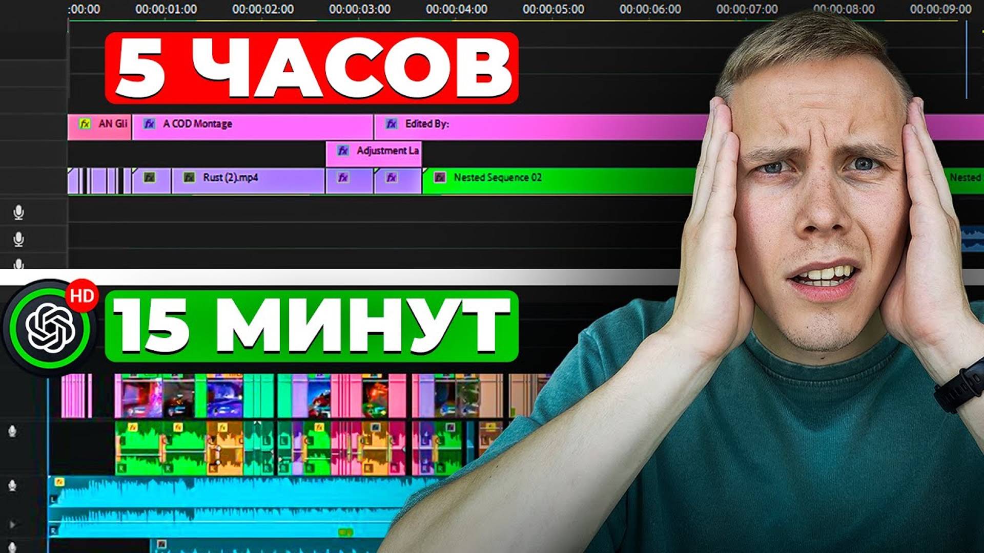 С Этими НЕЙРОСЕТЯМИ ты будешь МОНТИРОВАТЬ в 10 раз Быстрее! Они они сэкономили мне кучу времени... смотреть онлайн