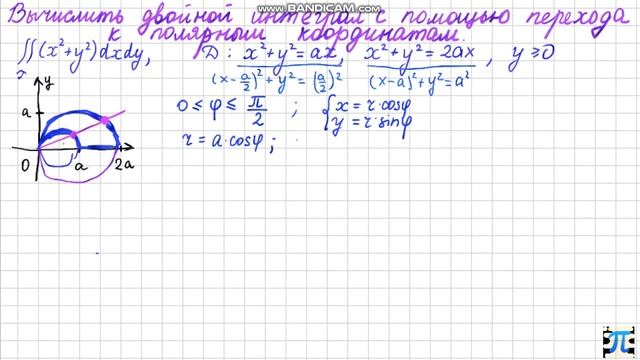 Вычислить двойной интеграл, перейдя к полярным координатам смотреть онлайн