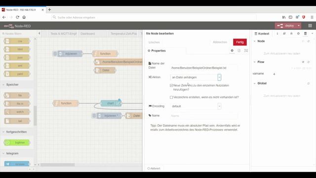 NodeRed - Dateien und knotenübergreifende Variablen смотреть онлайн