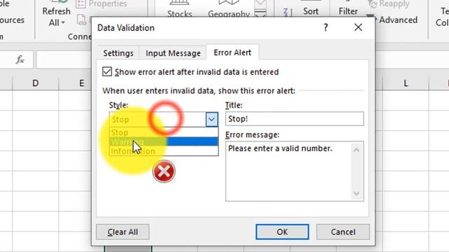 How to show Input and Warn Message in Excel Drop Down List смотреть онлайн
