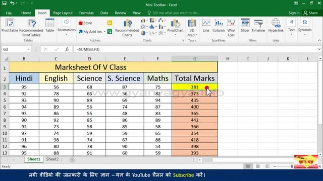 How to use Mini Toolbar and Shortcut Menu In MS Excel 2016/2013/2010/2007 In Hindi – Lesson 21 смотреть онлайн