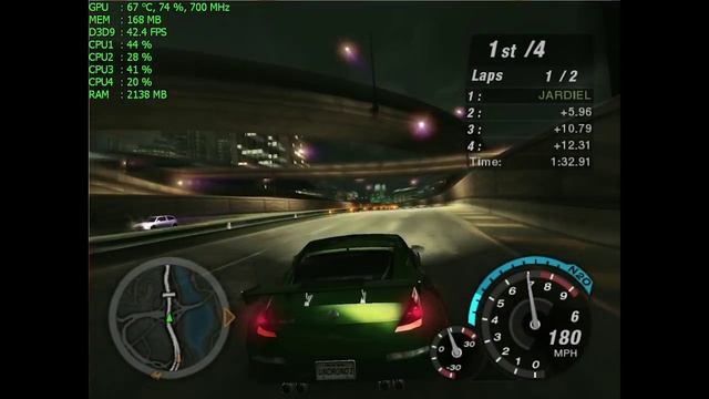 Need For Speed Underground 2 - Geforce 9500GT & AMD FX 4300 смотреть онлайн