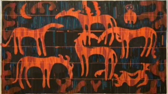 Анимация картины Уметова из прикладного искусства, сделанного из чия