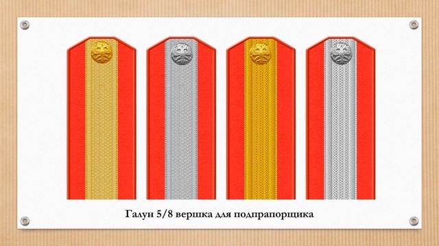 Типы галунов для чинов категории "подпрапорщик" смотреть онлайн