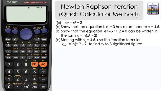 Iteration method using Ans key. (Newton-Raphson, Casio Calculator, A-level maths) смотреть онлайн