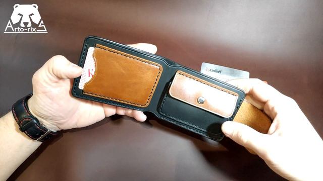 Мужской универсальный кошелек из кожи Краст и Пулл-ап(Pull-Up) смотреть онлайн