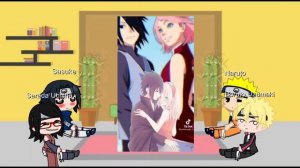 Sasuke , Boruto , Sarada and Naruto react to borusara tiktoks | gacha club | borusara