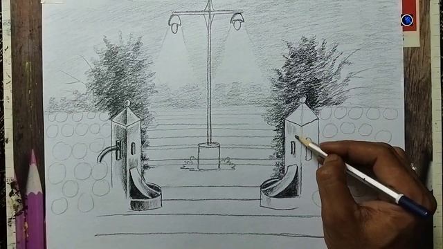 How To Draw Pencil Scenery|Flower Garden Drawing For Beginners| Pencil Sketch|By-Buddhadeb Banerjee смотреть онлайн