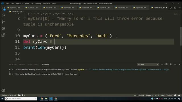 Tuple in Python | Python Tutorial #10 смотреть онлайн