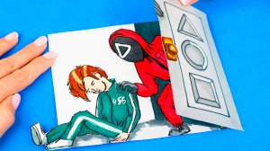 Вызов Принят! Как нарисовать Игра в Кальмара сюрприз из бумаги