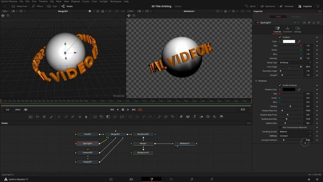 Orbiting 3D Text Animation Effect and 3D Basics in DaVinci Resolve 17 - Free Fusion Template смотреть онлайн