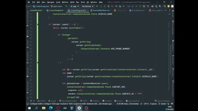 Android 4 month - 8 lesson (Get Contact) смотреть онлайн