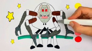 Раскраска дядя Шнюк, учим цвета, Лунтик. Coloring pages for children.