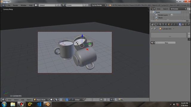 how to model a cup in blender using just a cylinder смотреть онлайн