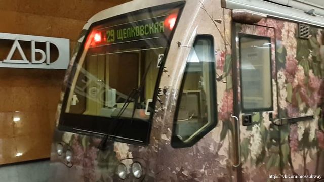 Поезд "Акварель" на станции "Парк Победы" смотреть онлайн