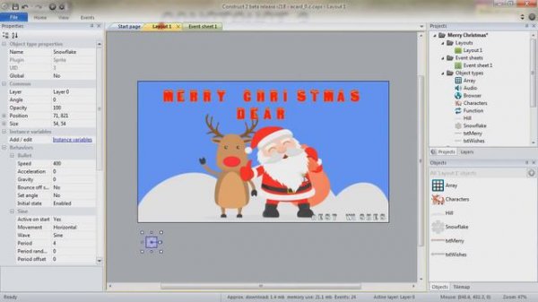 Using Construct 2 to make E-Cards - with Kyatric
