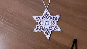 Снежинка крючком для начинающих. Урок 12..mp4