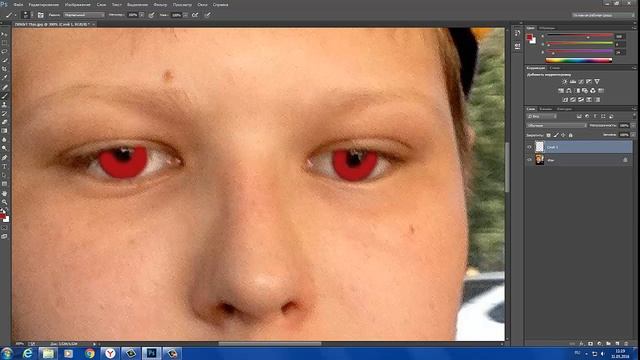 КАК СМЕНИТЬ ЦВЕТ ГЛАЗ В PHOTOSHOP CC смотреть онлайн