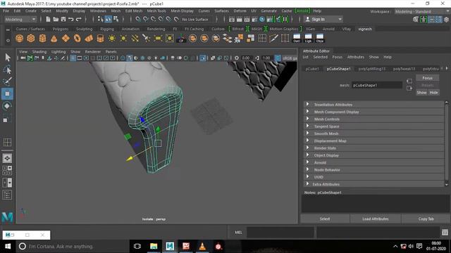 Sofa chair 3d model in autodesk maya. смотреть онлайн