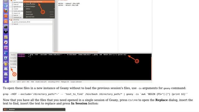 Ubuntu: Find and replace text in multiple files using geany (2 Solutions!!) смотреть онлайн