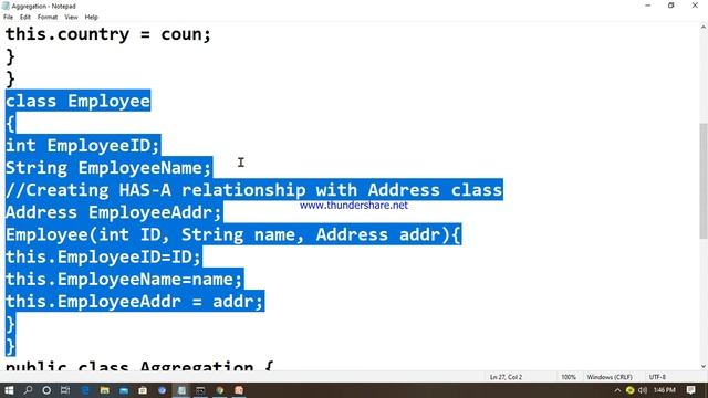 #17 Aggregation(HAS A relation) in java with demo/#tutorial for java/Java Program in Easy Step смотреть онлайн