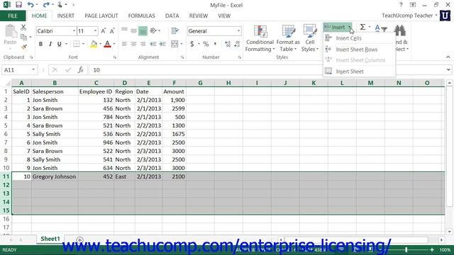 Microsoft Office Excel Tutorial 2013 Columns and Rows 6.4 Employee Group Training смотреть онлайн
