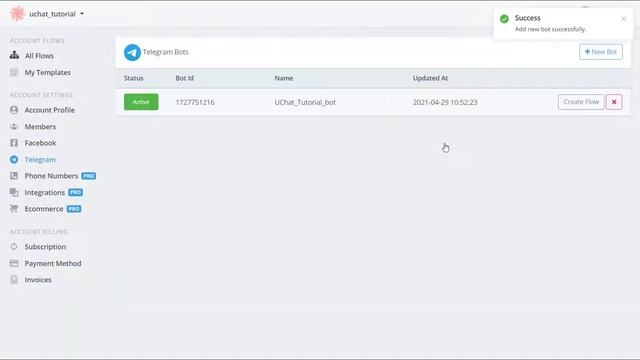 UChat Tutorial 46 - How to Setup Telegram Chatbot Flow смотреть онлайн