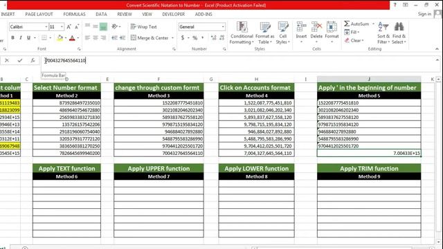 Convert Scientific Notation to Number on Easy Way in MS Excel смотреть онлайн