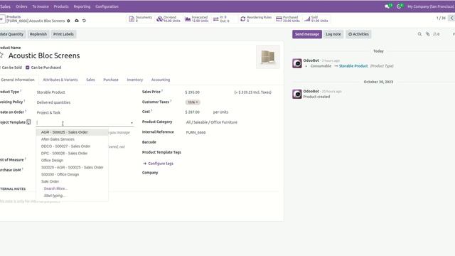 Service Tracking For Non Service Products Odoo смотреть онлайн