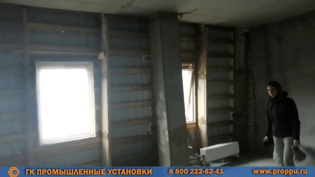 Внутреннее утепление пенополиуретаном на оборудовании Промус-НП2