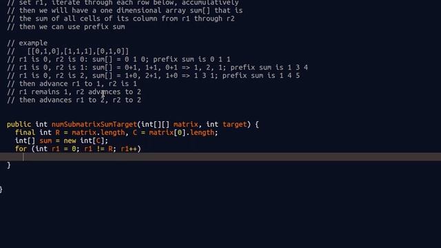 Leetcode 1074. Number of Submatrices That Sum to Target смотреть онлайн
