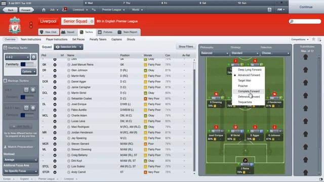 Football Manager 2012: Best Liverpool Tactics
