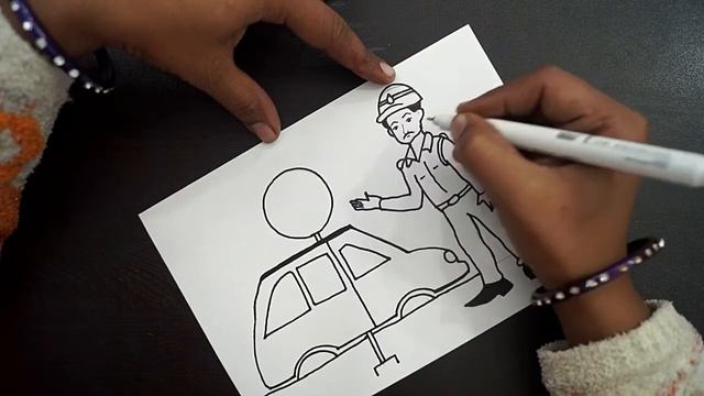 Road Safety Poster Drawing || How To Draw Traffic Safety || Drawing For Road Safety смотреть онлайн